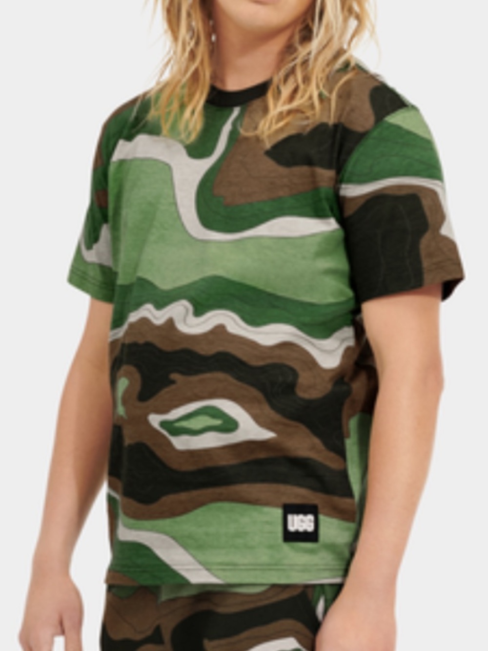 UGG Mens Rhett Green & Brown Camo Short Sleeve Tee